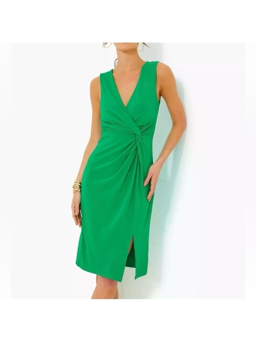Like New Lilly Pulitzer Odella Stretch Jersey Midi Dress Brazilian Green size 14